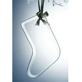 Beveled Jade Glass Ornament - Stocking (Screened)